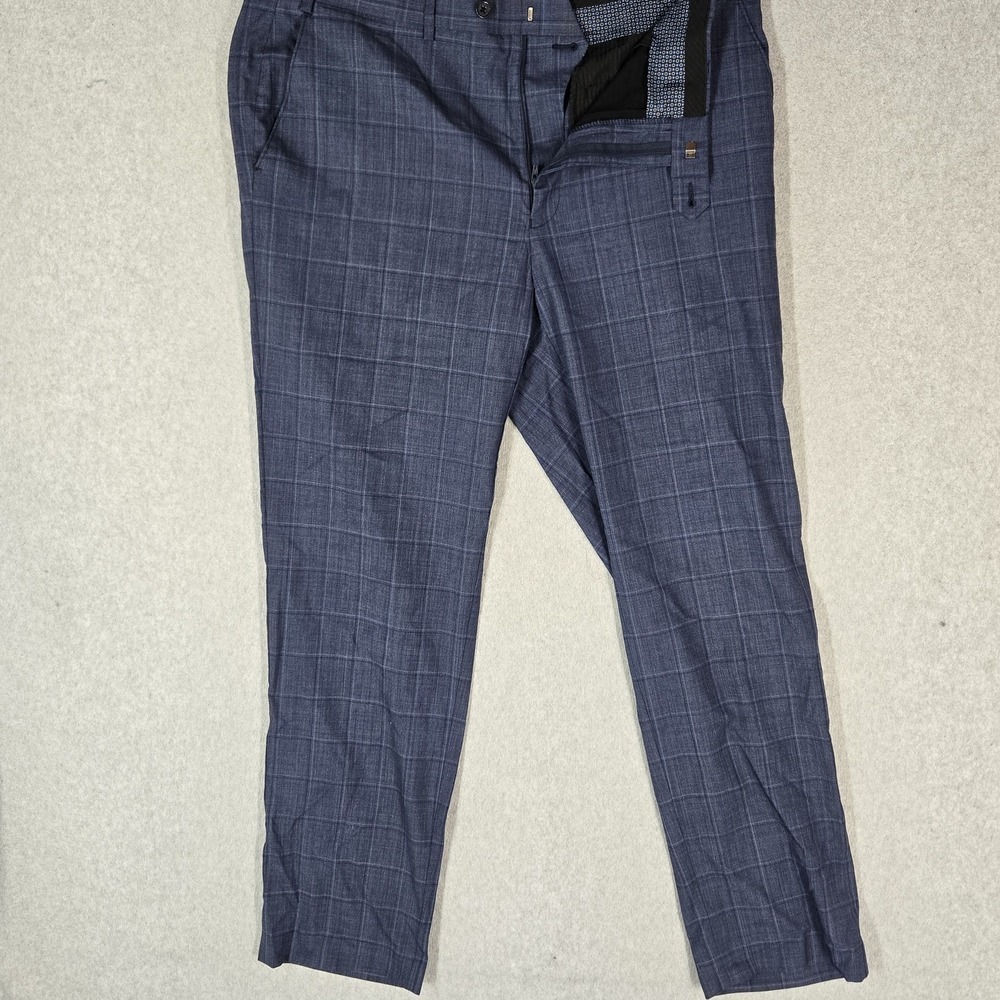 Lauren Ralph Lauren Men Pants 38X32 Blue Plaid Dress Wool Blend 30" Inseam